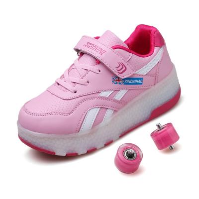 China Buckle strap Wholesale Kids top quality unsex   Flashing Led shoes with 2 Wheels rechargeable  Skate Roller Shoes for sale