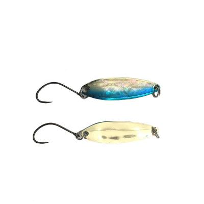 China Best quality copper+natural sheet shell hard lure colorful artificial metal brass hard spoon for bait lure for sale