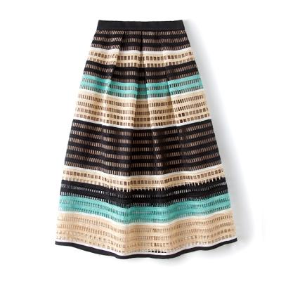 China Guangzhou Clothing Factory New Stripe Pattern Bottom Girls S/M/L Model Skirts New Long Maxis for sale