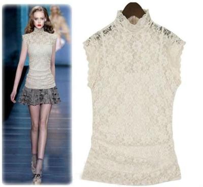 China 2012 fashion trend anti-pilling vintage white lace blouse for sale