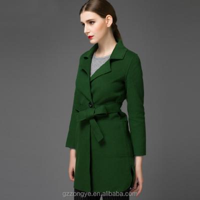 China Winter Anti-Shrink Tailored Elegant Lady's Wool Long Design Women Collar Coat for sale