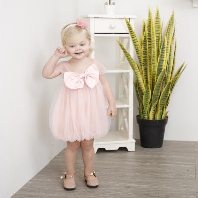 China New washable babies design dress dress with front big bowknot for sale