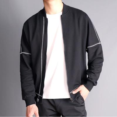 China Fashion Contrast Yarn Color Breathable Men Hoodies, Boy Winter Zipper Coat for sale