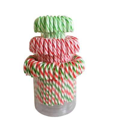 China Natural Multi Colored 14g Candy Canes For Christmas In Tub Packets for sale