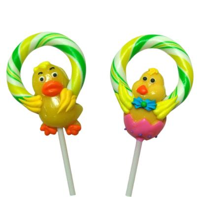 China Natural Hand Decorated Garland 50g Chicken Lollipop Candy for sale