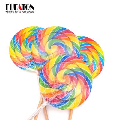 China Factory Supply Rainbow Natural Hard Lollipops Fruity Hard Lollipops for sale