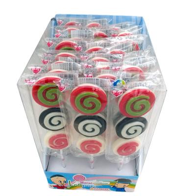 China Hot selling cartoon shaped candy and chocolate lollipop with stick for sale 35g/pc * 24pcs/display box for sale