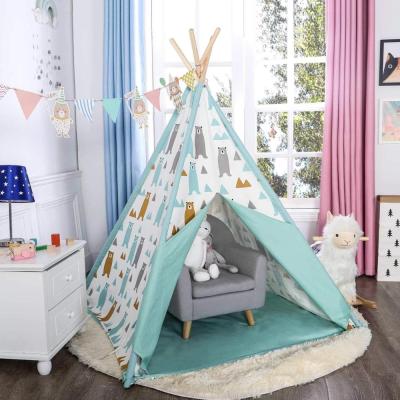 China Asweets Easy Foldable Kids Play Tent Kids Teepee Tent Kids Playhouse Canvas 4 Walls Support Teepee Tent For Indian Party Tents for sale