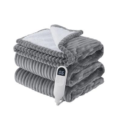 China Therapy Soft Ribbed Fleece 50x60 Heated Fast Heating Blanket Electric Blanket Spray With 6 Heating Levels for sale