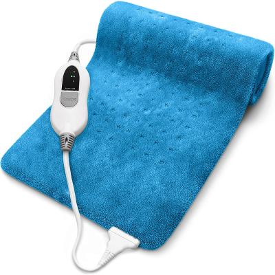 China Home Use Aqua Blue Extra Large Moist and Dry Therapy Heat Patch Auto Cut Soft Electric Heating Pad for Back Pain and Cramps Relief for sale