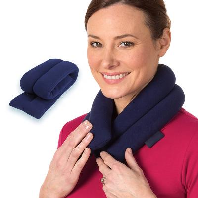 China Navy Blue Flaxseed Wrap Neck Warmer Packs Microwave Extra Long Hot Heating Pad Warm Packs Home Use For Neck And Shoulders for sale