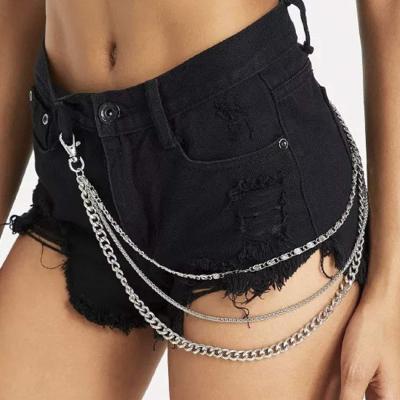 China High Quality Hip Hop Rock Pants Butterfly Lock Charm Chain Jeans Key Chain Wallet Chains Pocket Belt for sale