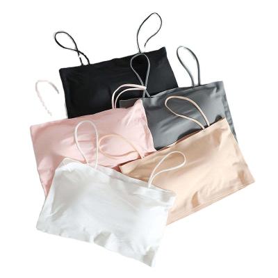 China QUICK DRY fashion sexy bras for women push up lingerie ice silk Word silk seamless sling female tube top for sale