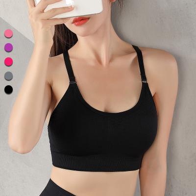 China Wholesale-Breathable Seamless Wireless Running Yoga Desubjetador Deportivo Stretch Stretch Bra Plus Size Sports Bra Crop Top For Women for sale