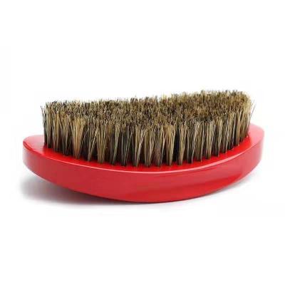 China Waterproof Wholesale Custom Wave Brush Wooden Compact Beard Brush With Logo for sale