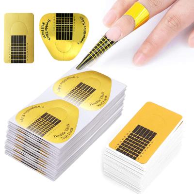 China Easy Apply 100/500 Pcs Self Adhesive Nail Forms Sticker For Nail Form For Acrylic Gel Nail Tips Extension for sale