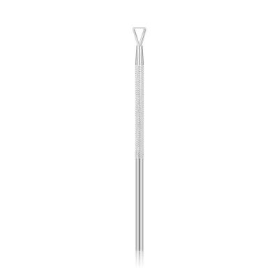 China Easy Apply Free Shipping Peeler Scraper Remove Gel Cuticle Nail Pusher Triangle Stainless Steel Cuticle Pusher For Nail Toenail for sale