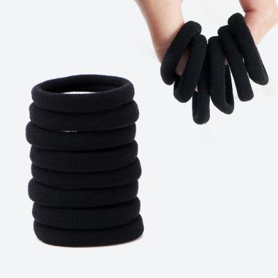 China Smooth 30 Pcs Wholesale Cotton Hair Rings Hair Ties Rope Elastic Hair Bands Black Stretch Ponytail Holders For Women Girls for sale