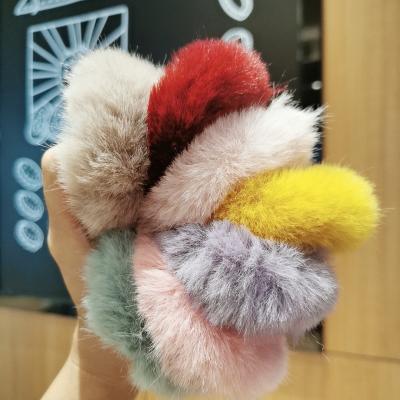 China European and American Hot Fluffy Hair Bands Fluffy Soft Winter Style Soft Elastic Hair Rings Scrunchies for Women Girls for sale