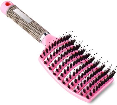 China Professional Custom LOGO Duct Boar Bristle Hair Brush Comfortable With Nylon Bristle for sale