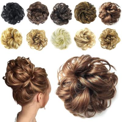 China Wholesale Cheap Wholesale Christmas Heat Resistant 35g High Quality Synthetic 35g Fiber Chignon Hair Bun Easy Curly Easy Messy Wig For Women for sale