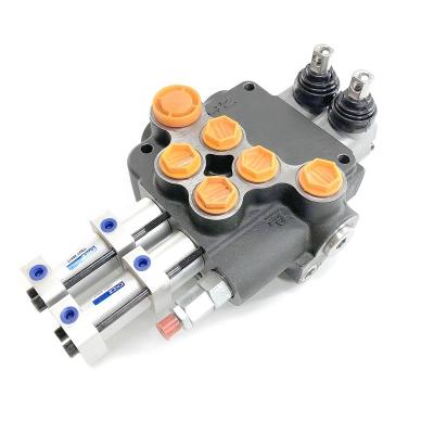 China AGRICULTURAL/INDUSTRIAL/CONSTRUCTION MACHINERY 2 lever P80 manual control with pneumatic control 2p80 80L/MIN sd11 MONOBLOCK VALVE DIRECTIONAL DISTRIBUTOR for sale