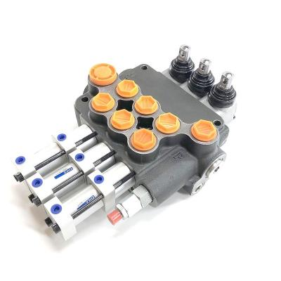 China AGRICULTURAL/INDUSTRIAL/CONSTRUCTION MACHINERY 3 lever P80 manual control with control kits 3P80 sd11 80L/MIN MONOBLOCK pneumatic VALVE DIRECTIONAL DISTRIBUTOR for sale