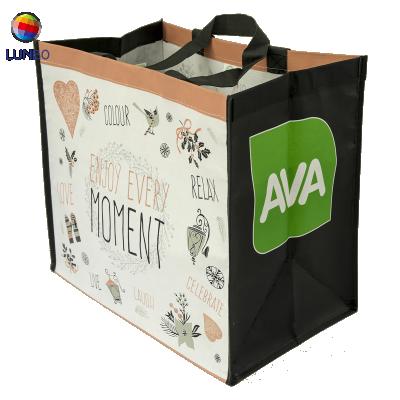 China Custom Handled Polypropylene Reusable Laminated Non Woven Bag Recycle Rpet Tote Shopping Bag for sale