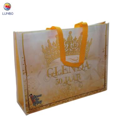 China Custom 120gsm Handled Glossy Laminated Non Woven Shopping Bag For Shopping Market for sale