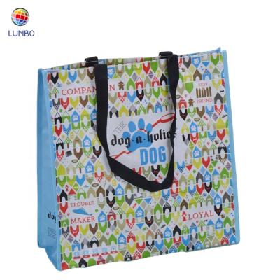 China Wholesale Cheap Large Bulk Handled Customized Printed Laminated RPET Woven Shopping Bag Factory Tote Bag for sale