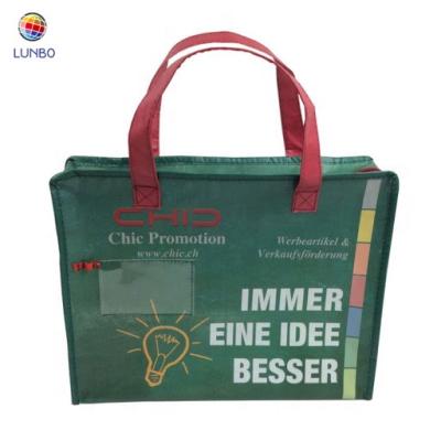 China Handled Add To CompareShare Customized Wholesale OEM Logo BOPP Laminated RPET Packaging Promotional Shopping To Recycle Bag for sale