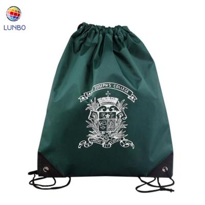 China Eco - Friendly Custom Logo Sports Backpack Polyester Nylon Drawstring Bag for sale