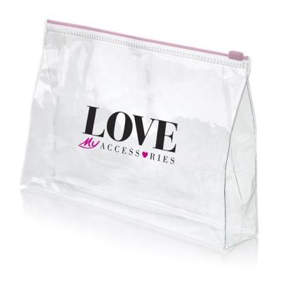 China Durable Customized Clear PVC Zipper Zippered Toiletry Bag PVC Ziplock Bag With Your Logo for sale