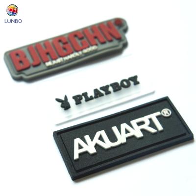 China 3d Rubber Badge Logo Patch Embossed Silicone PVC Washable Custom Label Patch for sale