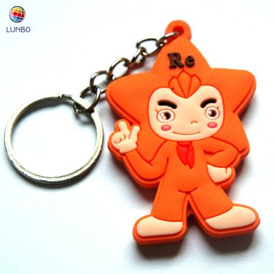 China Promotion Gift OEM Factory New Products Soft Double Sides 3d PVC Key Chain , Soft Plastic Key Chain for sale