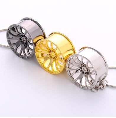 China Wholesale Zinc Alloy Car Accessories Wheel Tire Rim 3D Metal Key Chain for sale