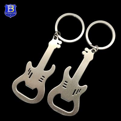 China Mini Viable Stock Novelty Guitar Shape Bottle Opener Keychain for sale