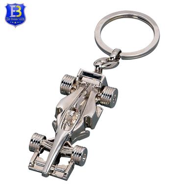 China Hot Creative 3D Racing Car Silver Key Chain Decoration Sales Key Chain for sale