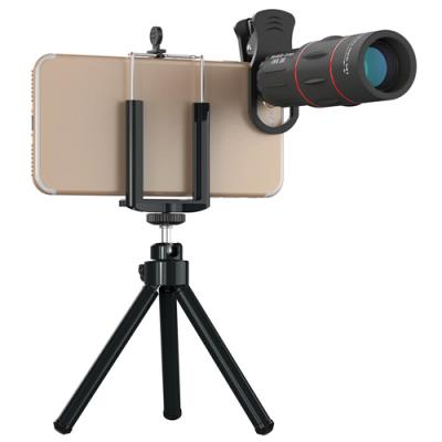 China Universal Auto Focus Zoom 18x25 HD Mobile Phone Monocular Optical Lens Observing Survey 18X Telephoto Lens With Tripod For Smartphone for sale