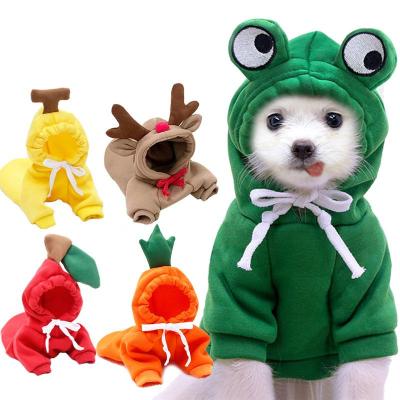 China Viable Warm Dog Winter Clothes Cute Fruit Dog Coat Hoodies Shear Dogs Costume Jacket For French Bulldog Chihuahua for sale