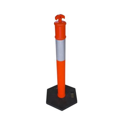 China Safety warning 1100mm road traffic pe draftsman post road plastic drafters with low plastic warning bollard rubber low warning post for sale