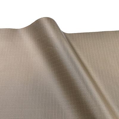 China Wholesale Fusible PVC Coated Waterproof Taffeta Fabric Plaid Polyester Fabric for sale