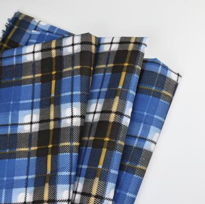 China Custom Color 100 Polyester Memory Plaid Blue Peach Skin Print Design For Cloth Bag Cloth for sale