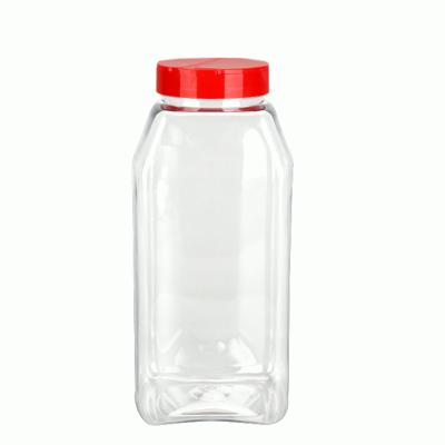 China Grows 43 Oz Plastic Flavoring Bottle With Red Fin Lid for sale