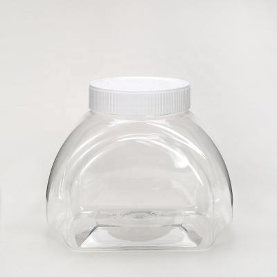 China 800ml Round Shape Round Shape Tea Nut Snacks Rice Storage Cookies Spice Clear Empty Sealed Transparent Half Food Can Pamper Plastic Jar for sale