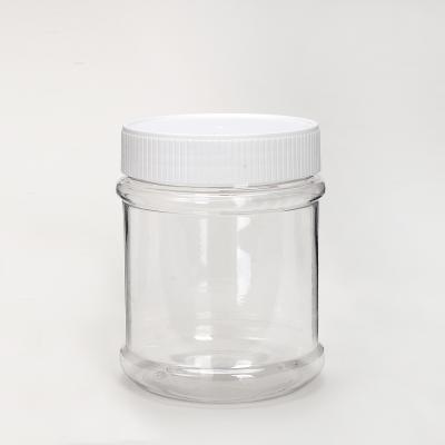 China 300ml Clear Food Bottle Cylinder Round Bottles Jars With Air Tight Lids for sale