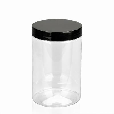 China Factory Round 500ml 600ml 800ml 1000ml Clear Plastic PET Food Jar Food Grade for sale