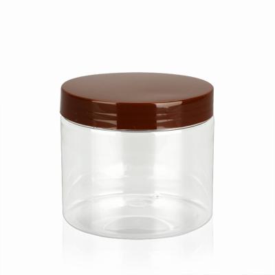 China Clear White Black Plant Pet Containers Plastic Jar With Aluminum Lid for sale