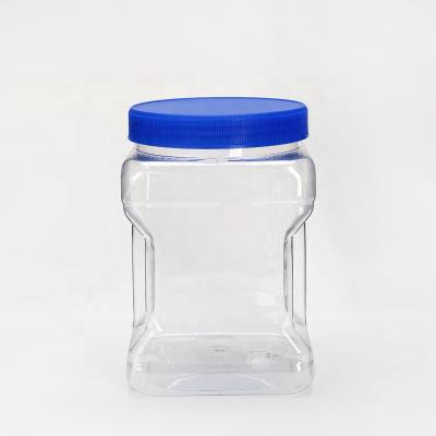 China 1800ml Food Square Food Grade Air Tight Wide Mouth Container With Easy Grip Handles for sale