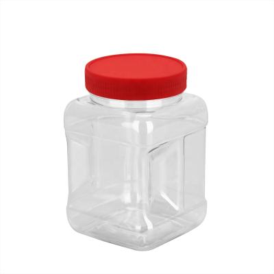 China 500ml Food Handle Jar Plastic Food Clear Jar Plastic Square Jar For Food Storage for sale